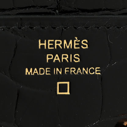 Hermes Shiny Alligator Constance Short Wallet Black 7 of 10