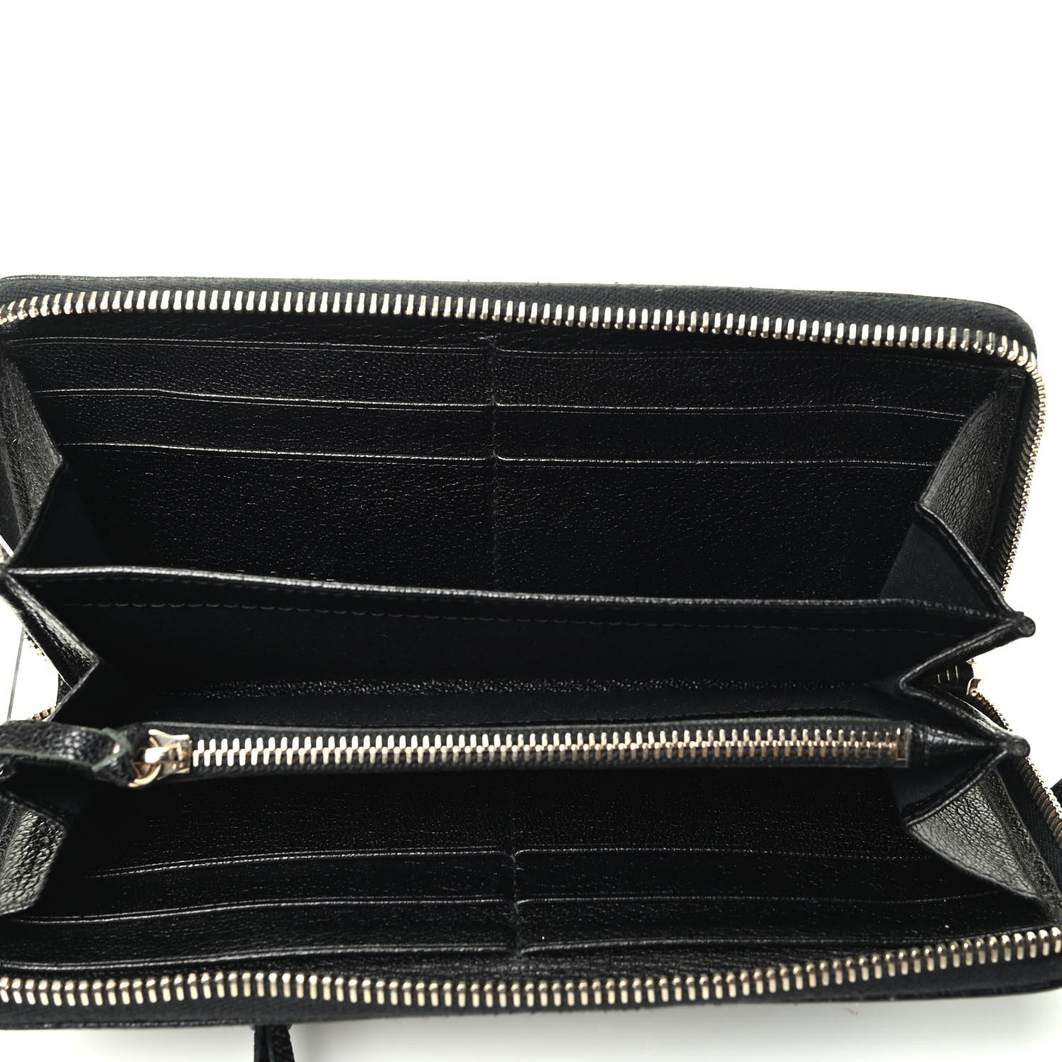 Balenciaga Chevre Gold Metallic Edge Hardware Continental Zip Around Wallet Black 3 of 3
