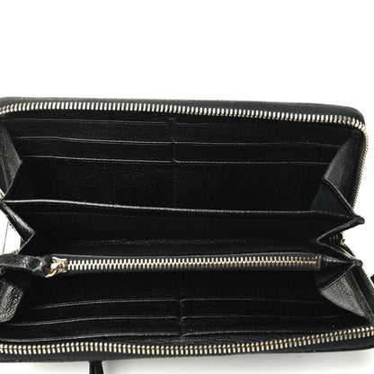 Balenciaga Chevre Gold Metallic Edge Hardware Continental Zip Around Wallet Black 3 of 3