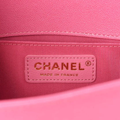 Chanel Caviar Chevron Quilted Small Boy Flap Dark Pink 7 of 12