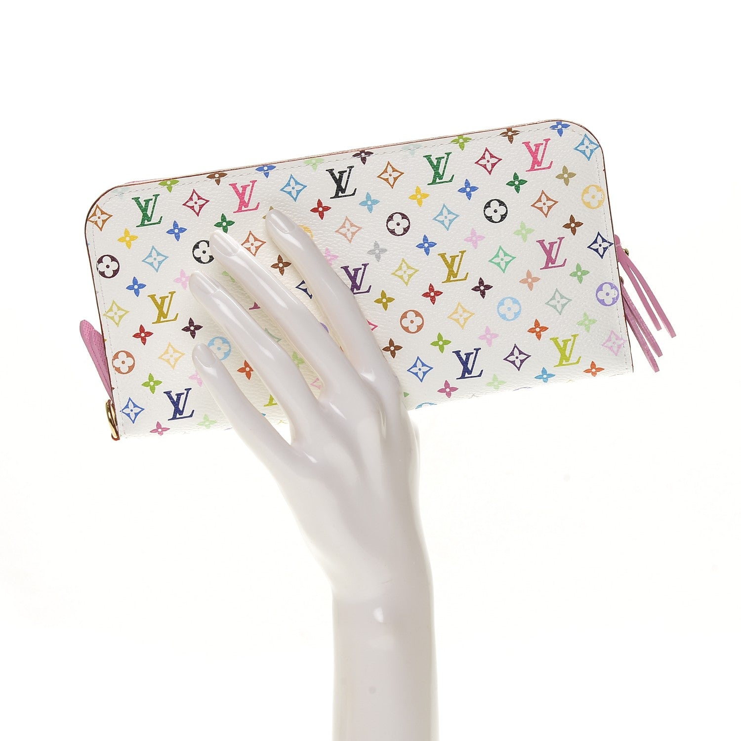 Louis Vuitton Monogram Multicolor Insolite Wallet White Litchi 2 of 6