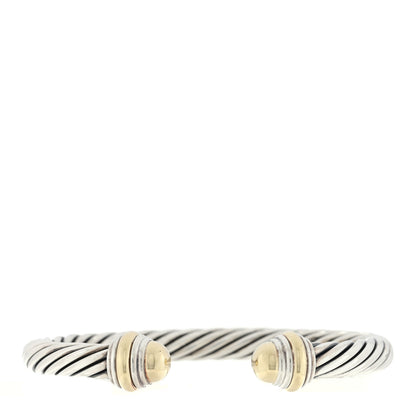 David Yurman Sterling Silver 14K Yellow Gold 7mm Cable Classics Dome Bracelet 1 of 3