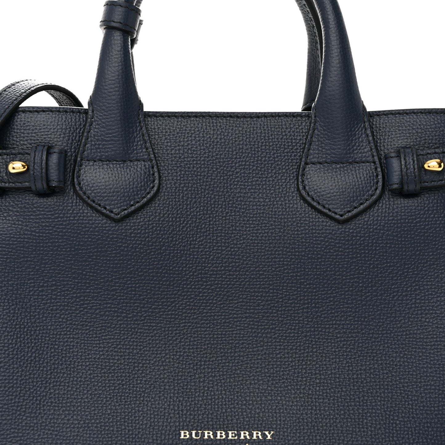Grainy Calfskin House Check Small Banner Tote Ink Blue