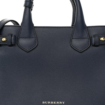 Burberry Grainy Calfskin House Check Small Banner Tote Ink Blue 9 of 13