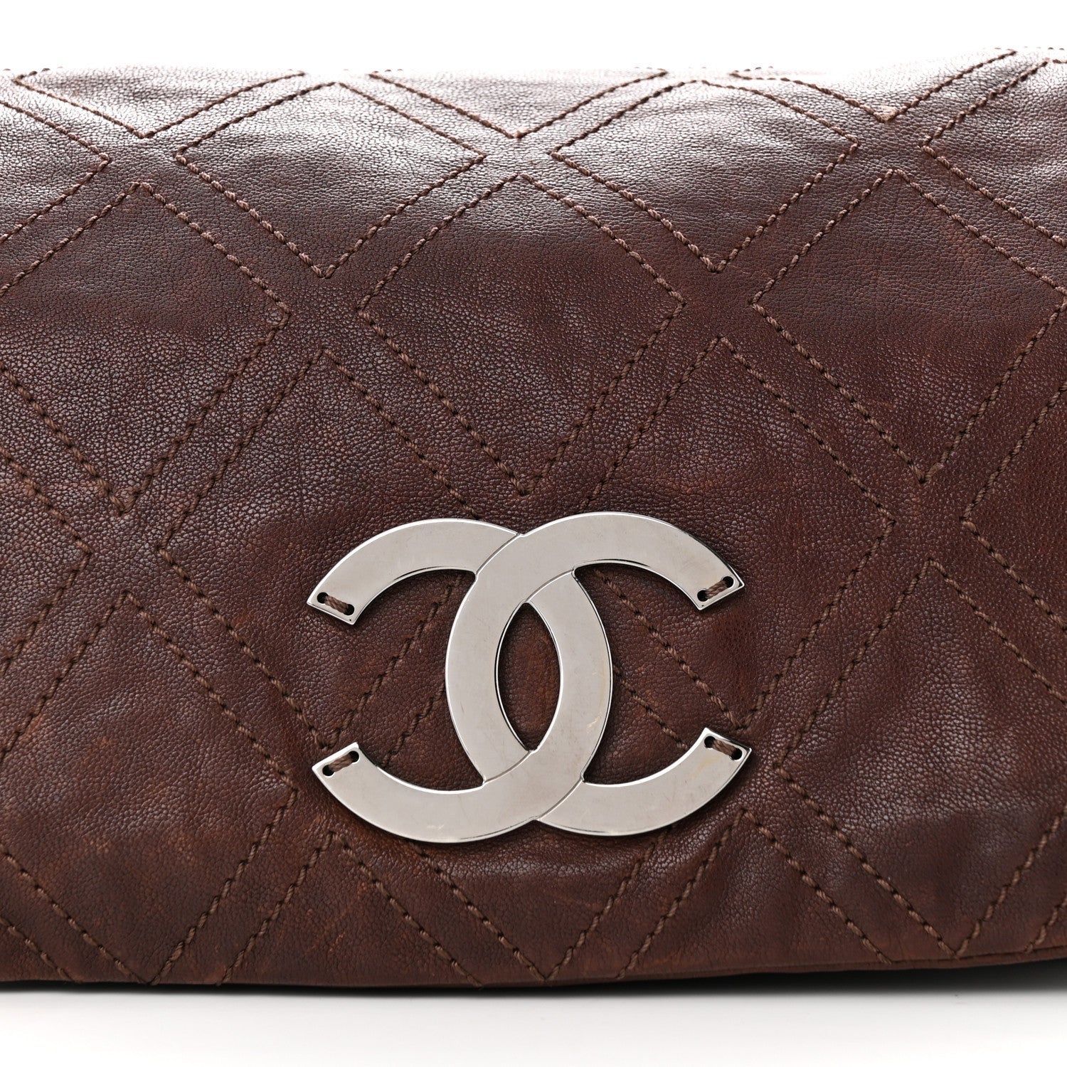 Chanel Calfskin Diamond Stitch Accordion Flap Brown 8 of 14
