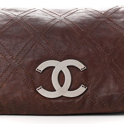 Chanel Calfskin Diamond Stitch Accordion Flap Brown 8 of 14