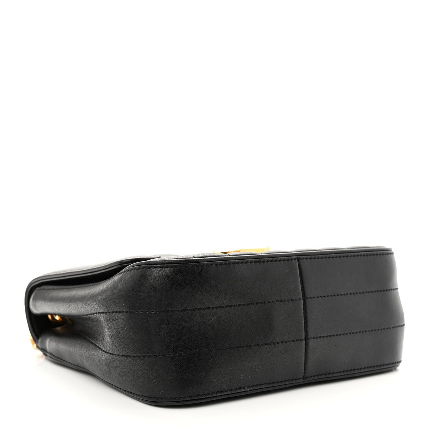 Lambskin Matelasse Monogram Medium Vicky Chain Bag Black