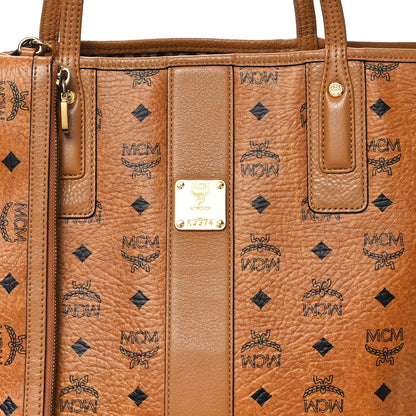MCM Visetos Medium Liz Reversible Shopper Tote Cognac 7 of 17