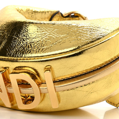 Fendi Rock Millenium Nano Fendigraphy Hobo Charm Gold 10 of 10