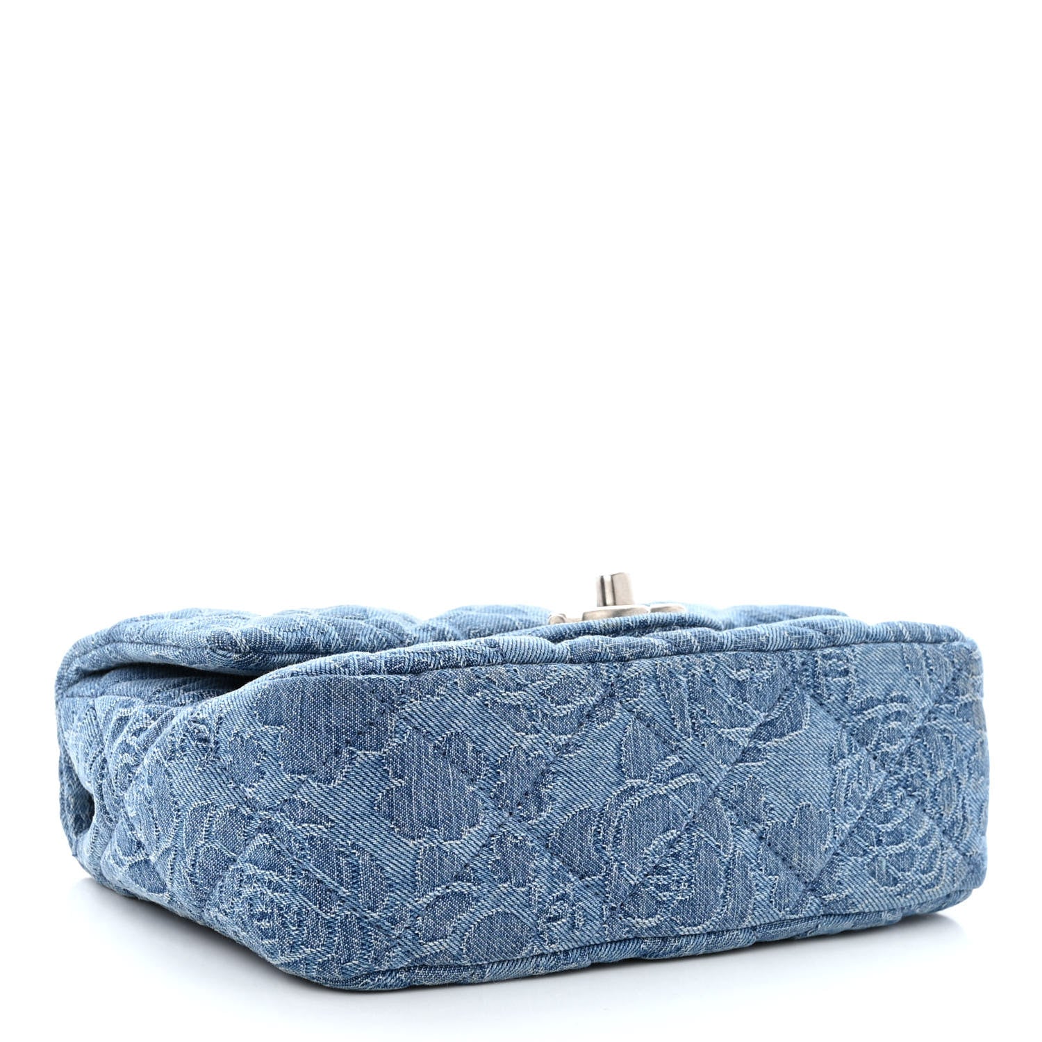 Chanel Denim Quilted Camellia Sweetheart Mini Flap Blue 4 of 10