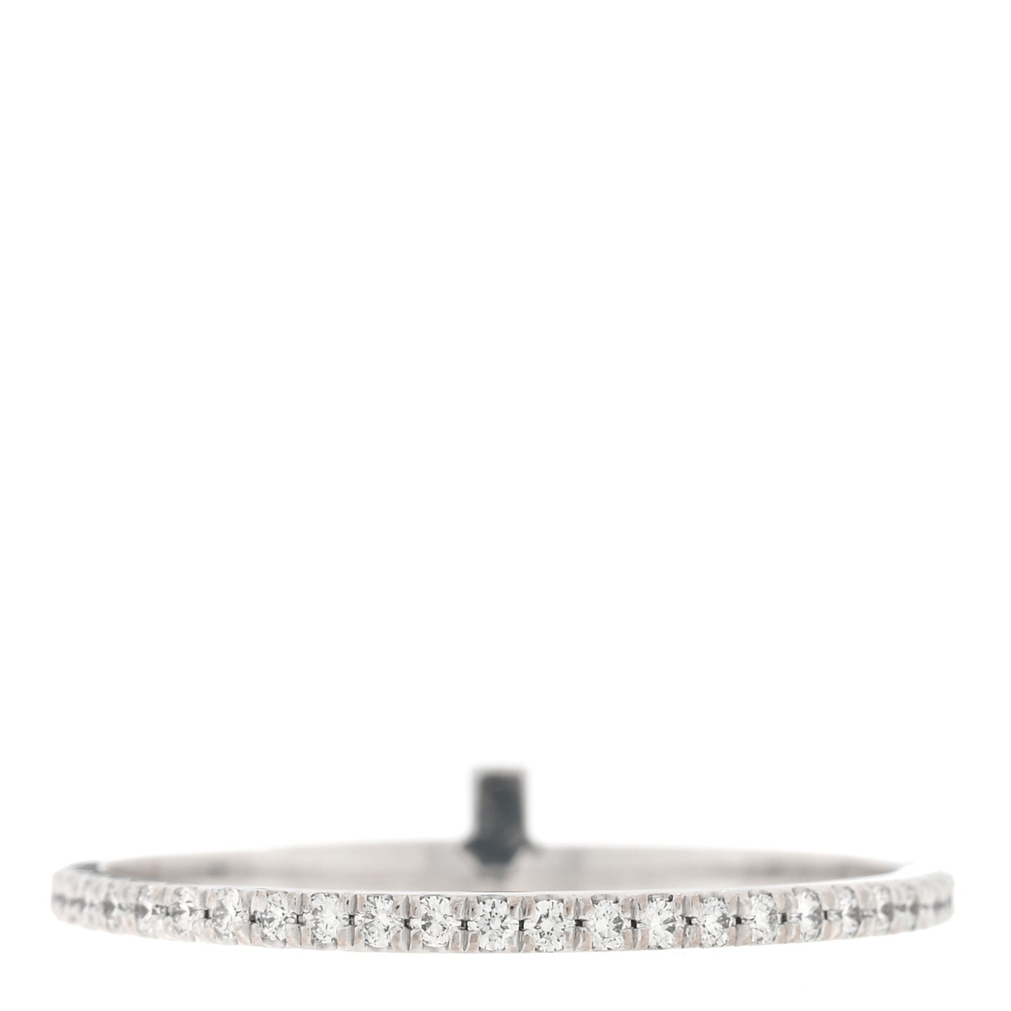 18K White Gold Diamond T Wire Pave Ring 54 6.75