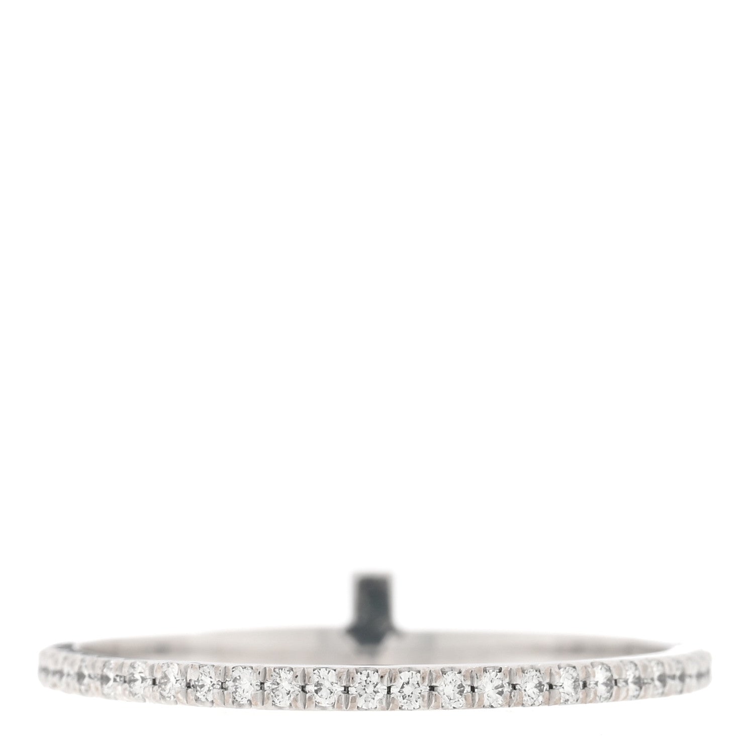 Tiffany 18K White Gold Diamond T Wire Pave Ring 54 6.75 3 of 5