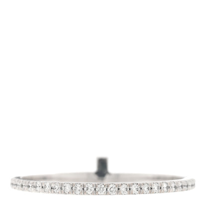 Tiffany 18K White Gold Diamond T Wire Pave Ring 54 6.75 3 of 5