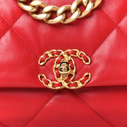 Chanel Goatskin Quilted Medium Chanel 19 Flap Red 8 of 10
