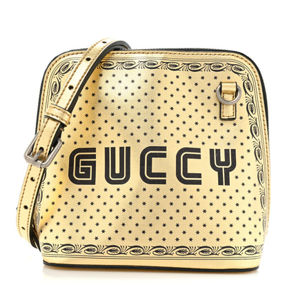 Gucci X SEGA Calfskin GUCCY Stars Mini Dome Shoulder Bag Gold 1 of 11