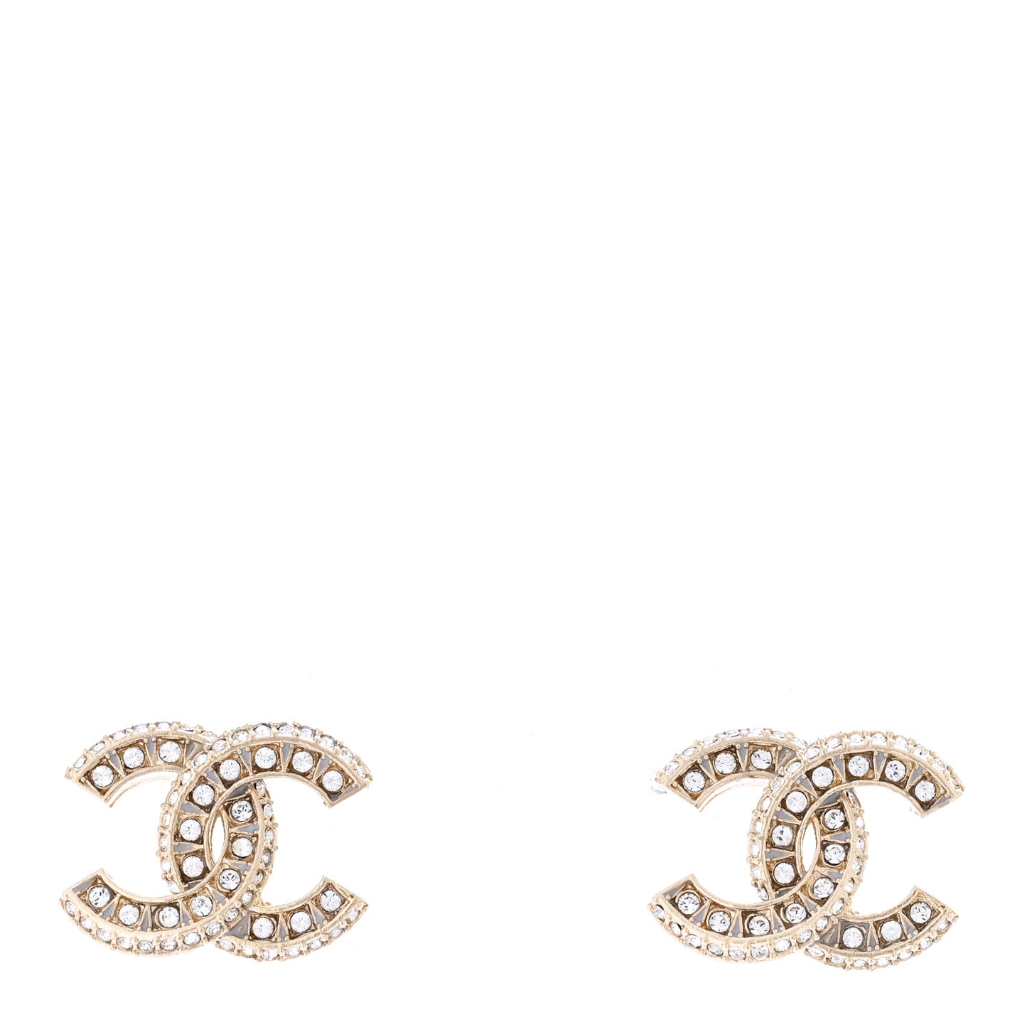 Crystal Timeless CC Earrings Light Gold