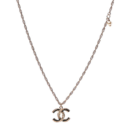 Chanel Resin Pearl Twisted CC Pendant Necklace Gold 1 of 5