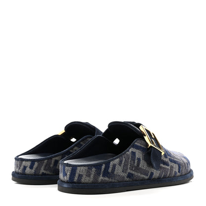 Fendi Velvet FF Fendi Feel Mules 38 Grigio Blue Midnight Blue 5 of 10