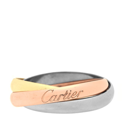 Cartier 18K Pink Yellow White Gold Classic Trinity Ring 50 5.25 1 of 5