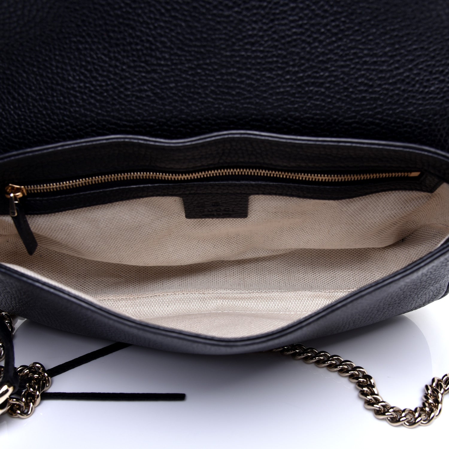 Gucci Pebbled Calfskin Medium Soho Flap Crossbody Black 5 of 11