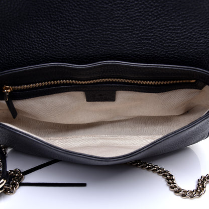 Gucci Pebbled Calfskin Medium Soho Flap Crossbody Black 5 of 11