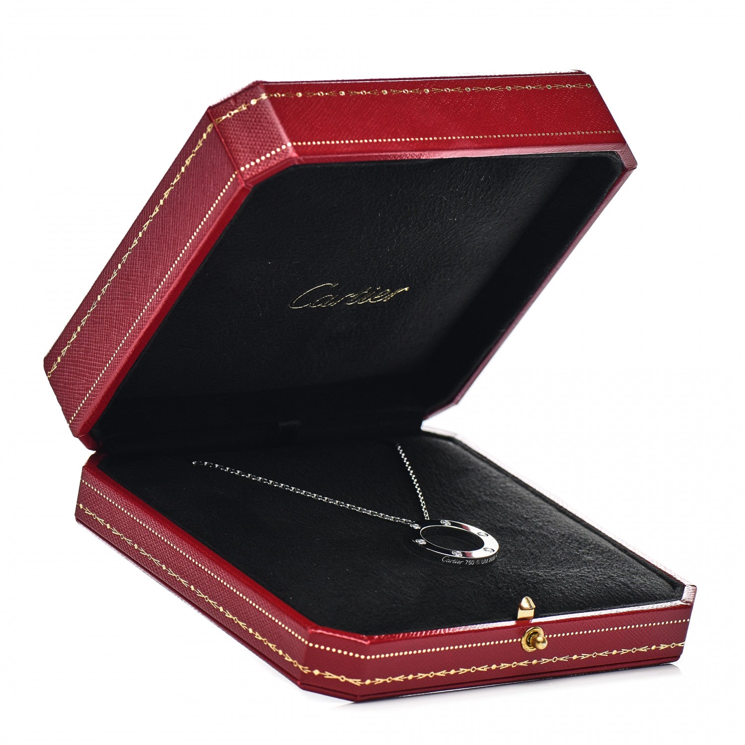 Cartier 18K White Gold 6 Diamonds LOVE Pendant Necklace 5 of 5