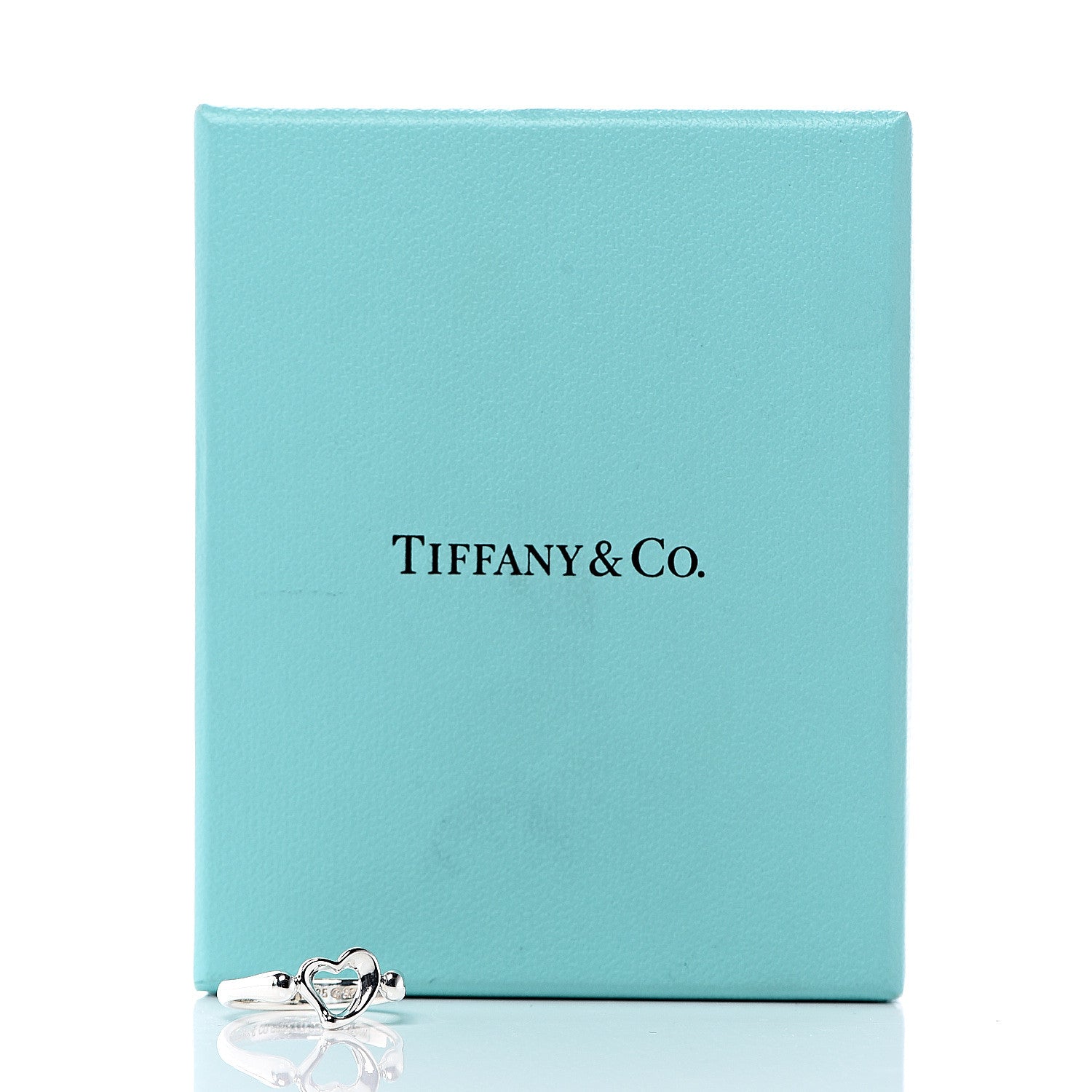 Tiffany Sterling Silver Elsa Peretti Open Heart Ring 53 6.25 7 of 7