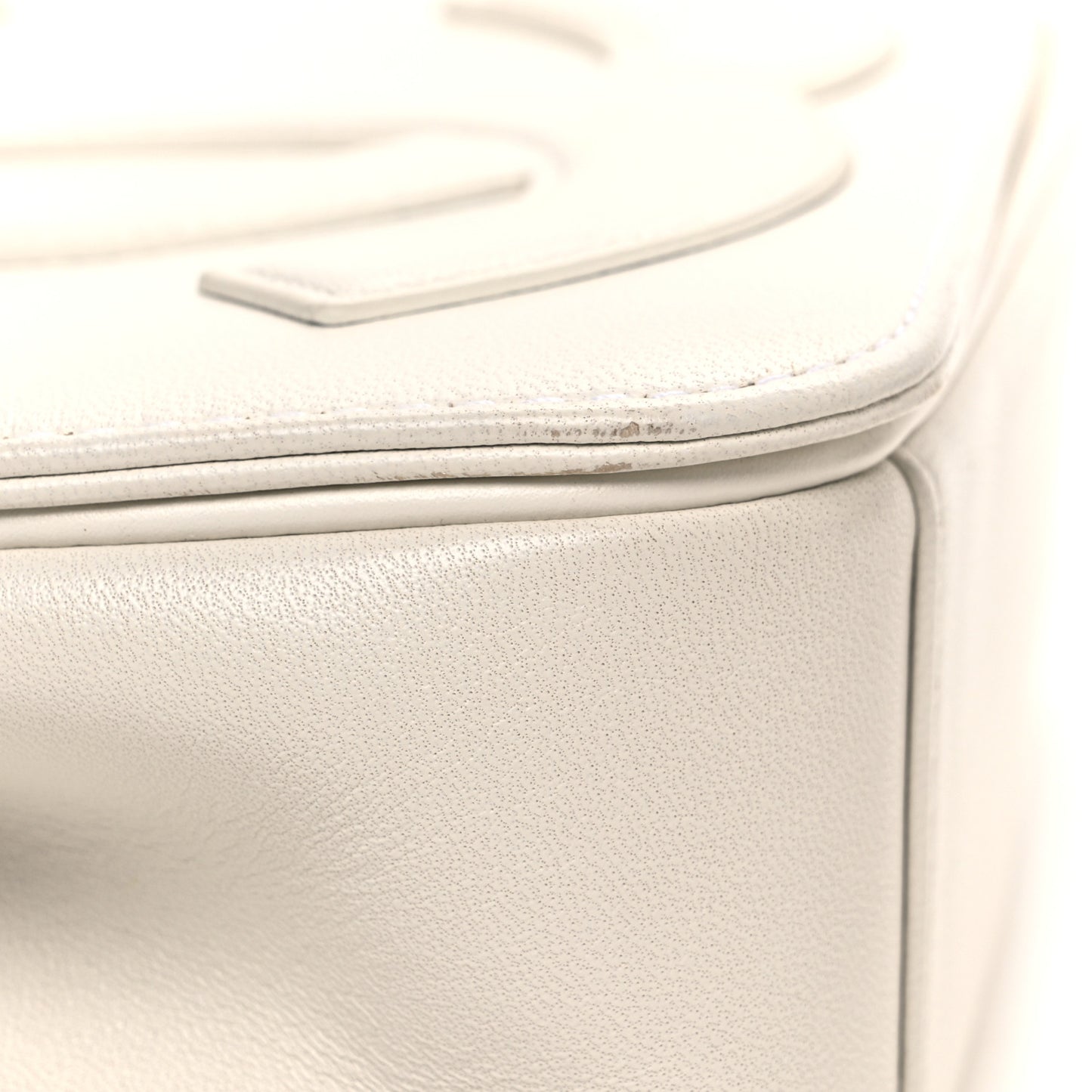 Lambskin CC Mania Flap Bag White