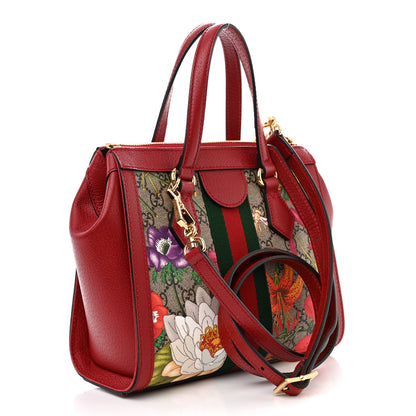 Gucci GG Supreme Monogram Flora Web Small Ophidia Tote Bag Red 3 of 14