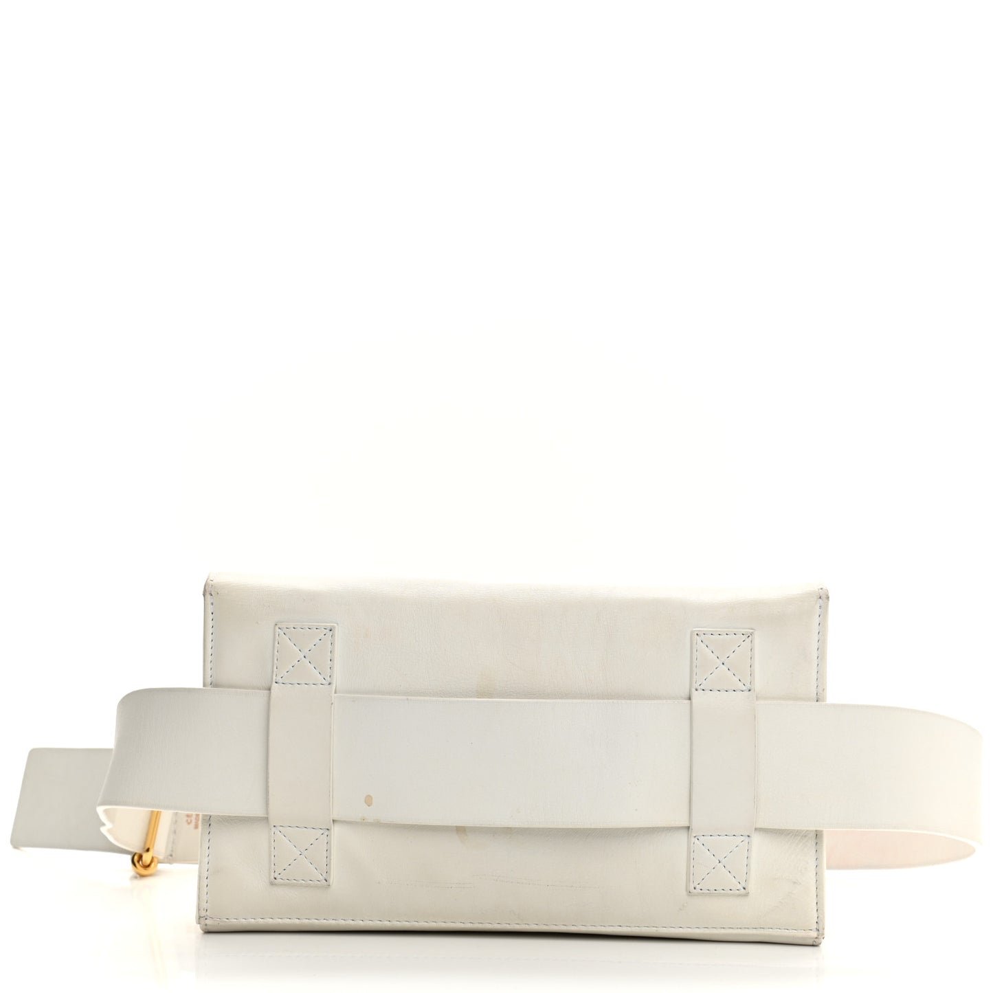 Natural Calfskin Bum Bag White