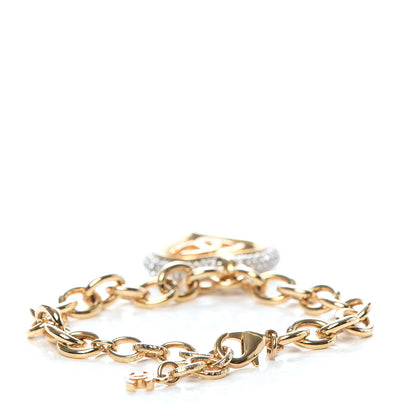 Chanel Crystal Chain Heart Bracelet Gold 3 of 5