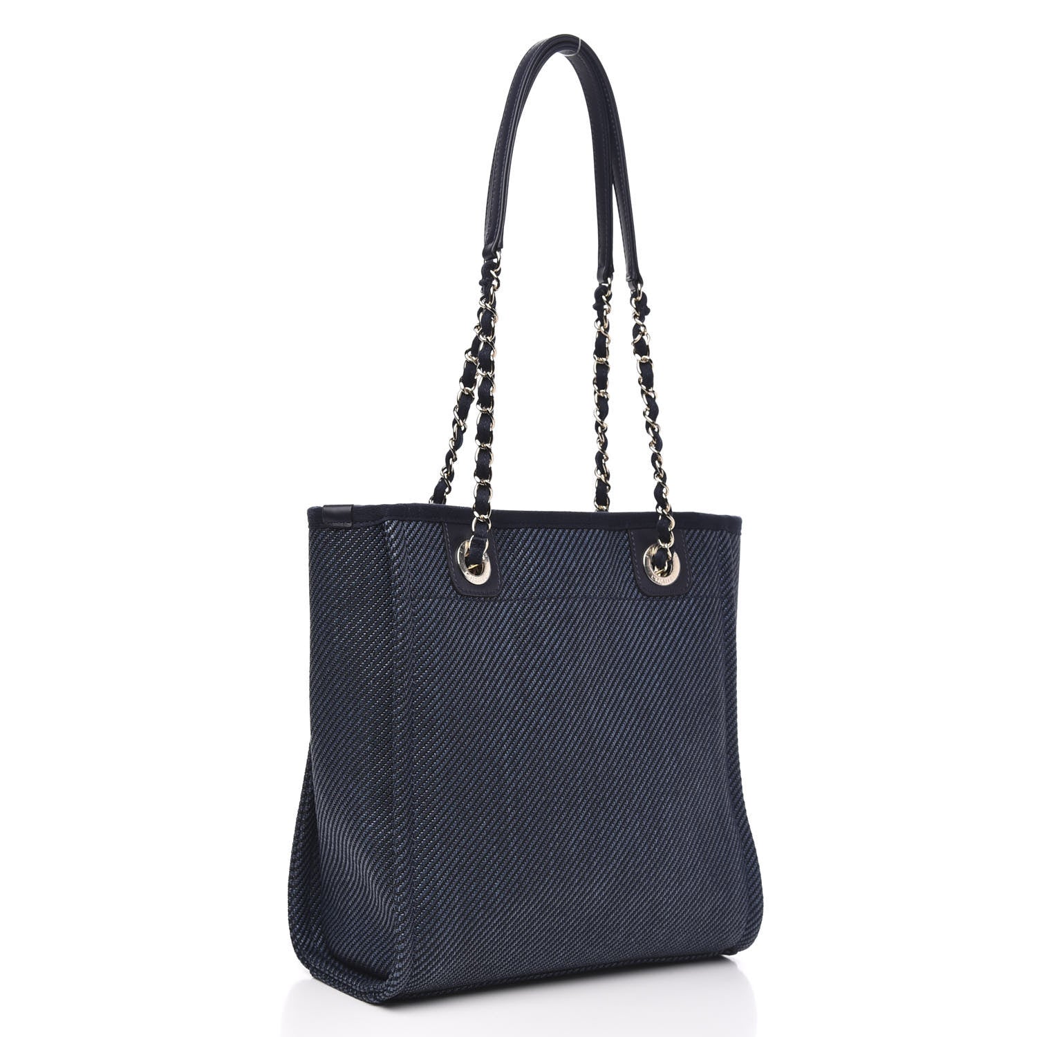 Chanel Canvas Mini Deauville Tote Navy Blue 3 of 11