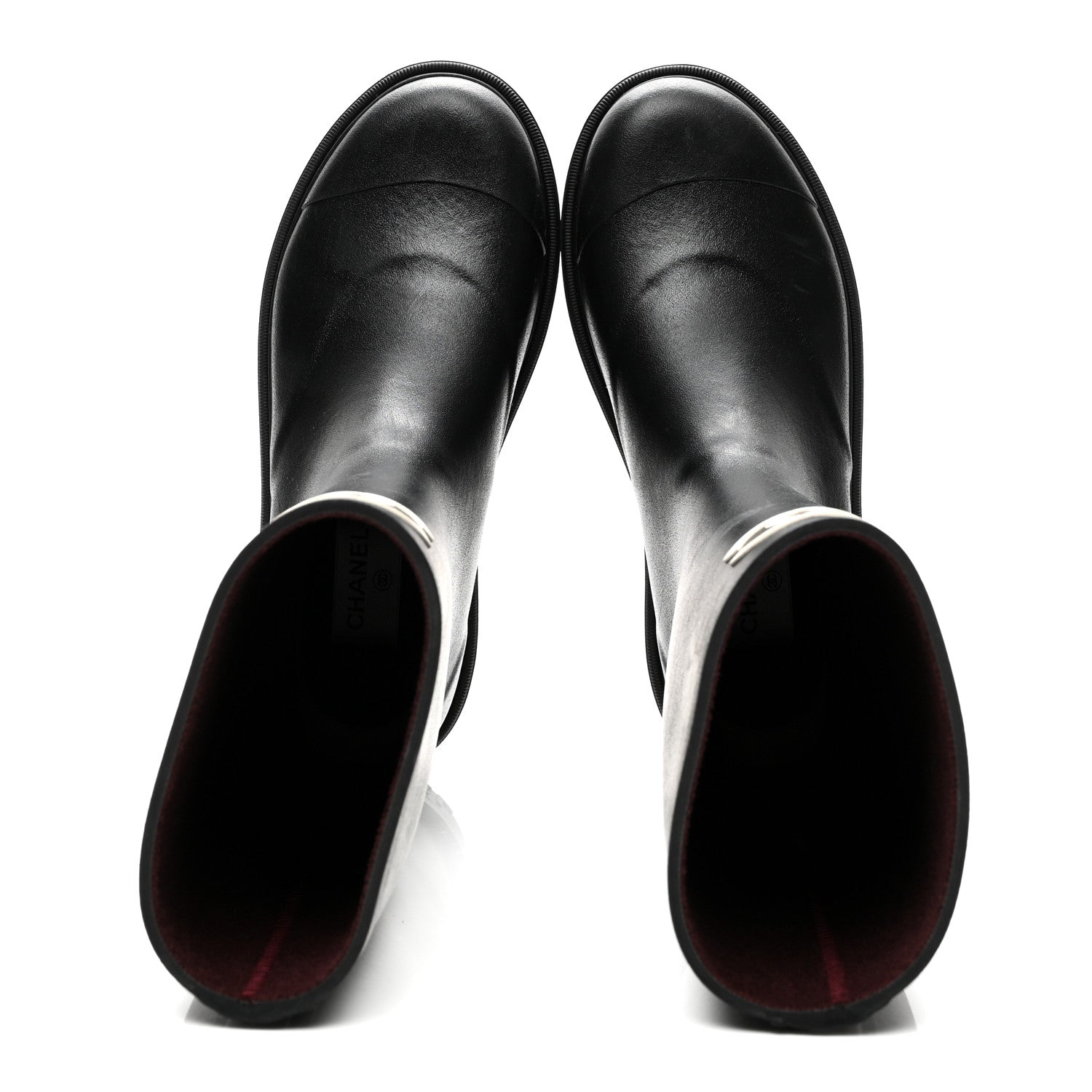 Chanel Caoutchouk CC High Boots 38 Black 5 of 9