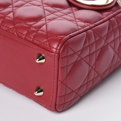 Christian Dior Lambskin Cannage Small My Lady Dior Red 9 of 12