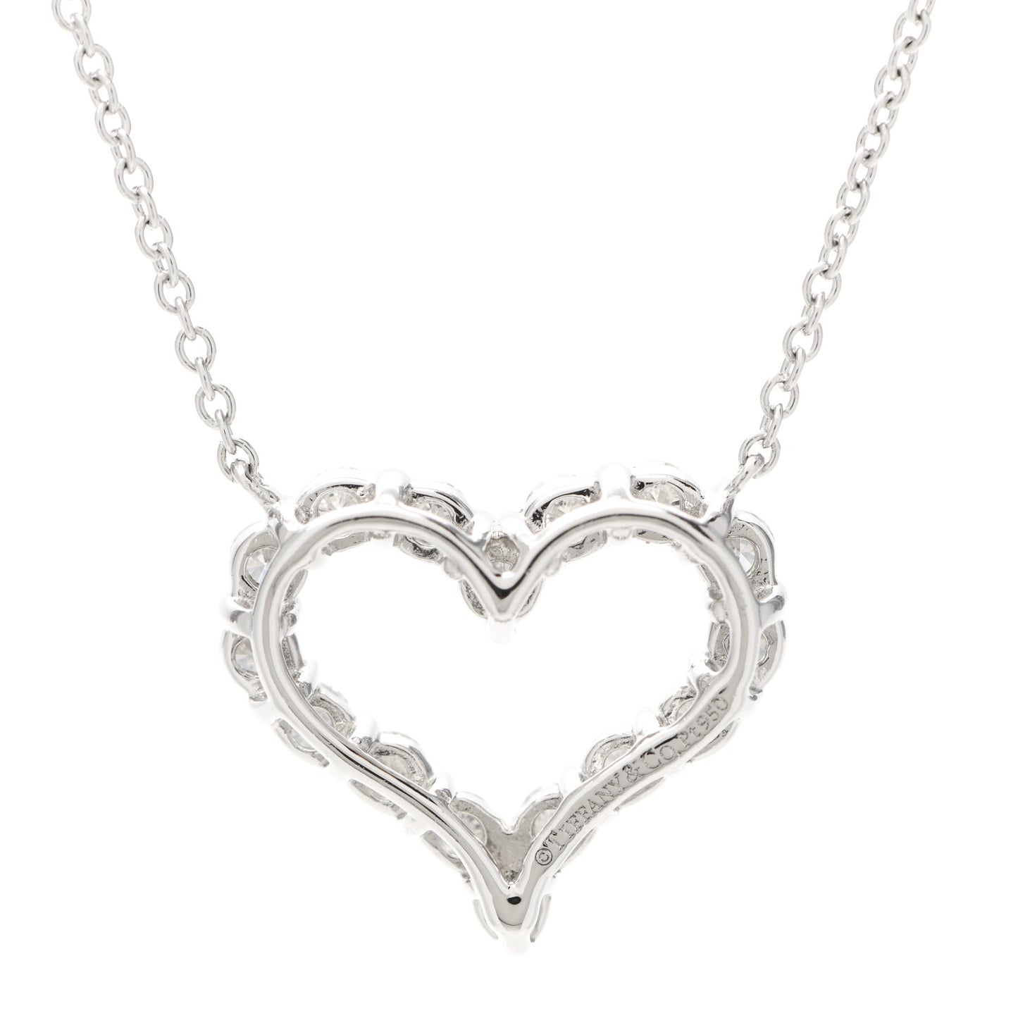 Platinum Diamond Small Heart Pendant Necklace