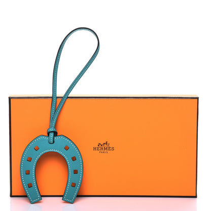 Hermes Swift Paddock Horseshoe Bag Charm Bleu Paon 4 of 4