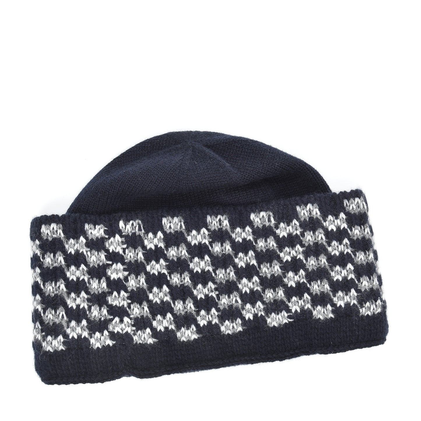 Cashmere Blend CC Beanie Hat Navy Bliue