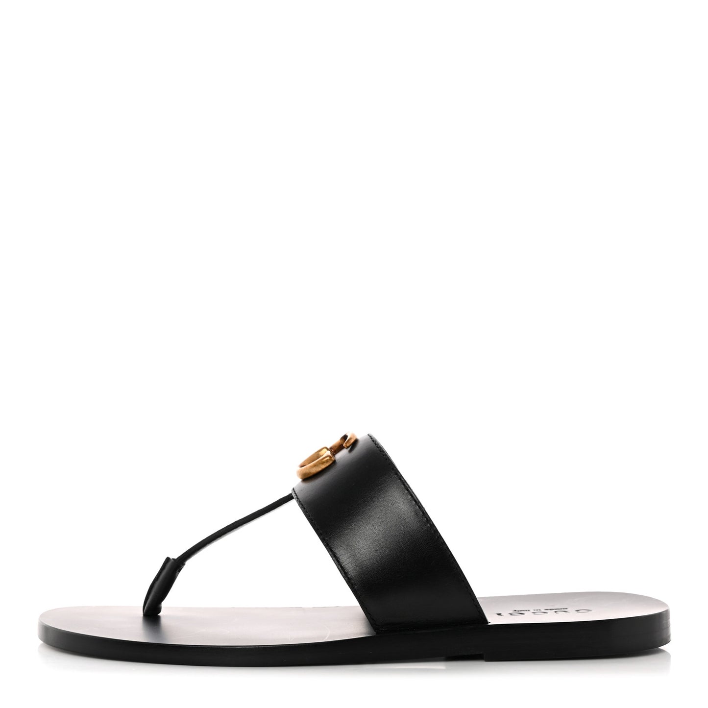 Rei Calfskin Cirano Lux Mens GG Marmont Thong Flat Sandals 6 Black