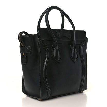 Celine Smooth Calfskin Micro Luggage Black 2 of 7