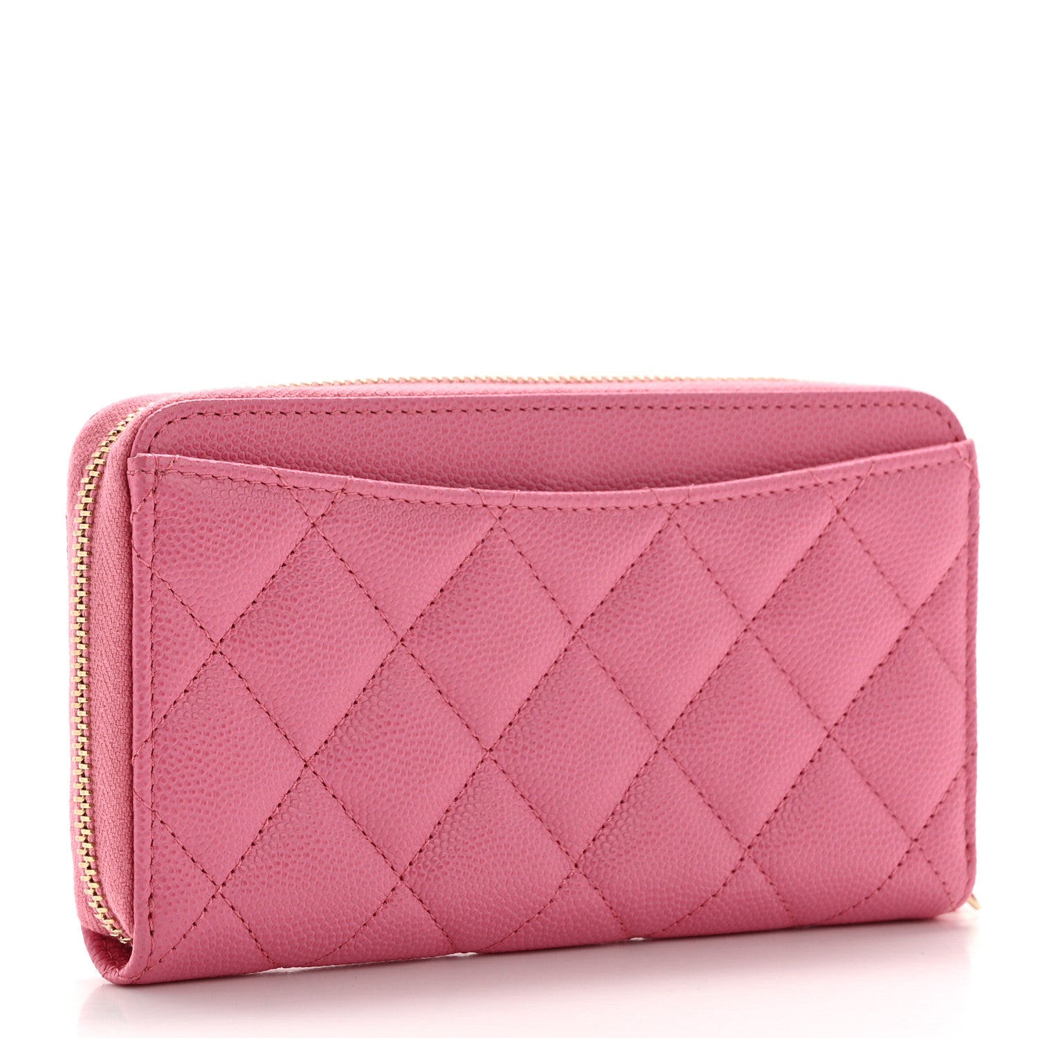 Chanel Caviar Quilted Medium Zip Around Wallet Pink 3 of 8