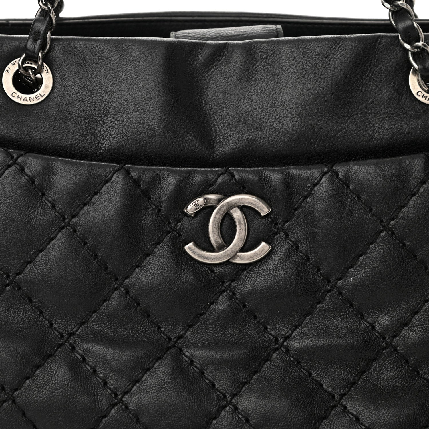 Chanel Calfskin Medium Stitch It Tote Black 8 of 10