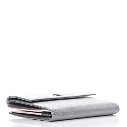 Chanel Aged Metallic Calfskin Large Palette Flap Wallet Silver 4 of 12