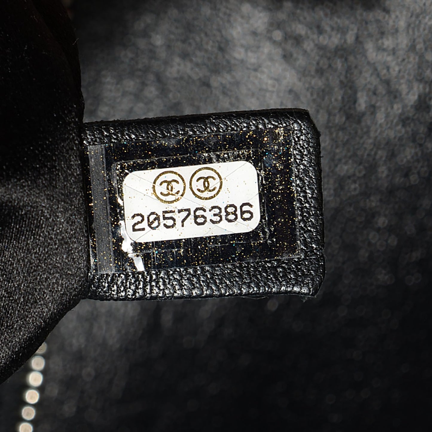 Iridescent Quilted Chain Clutch Black