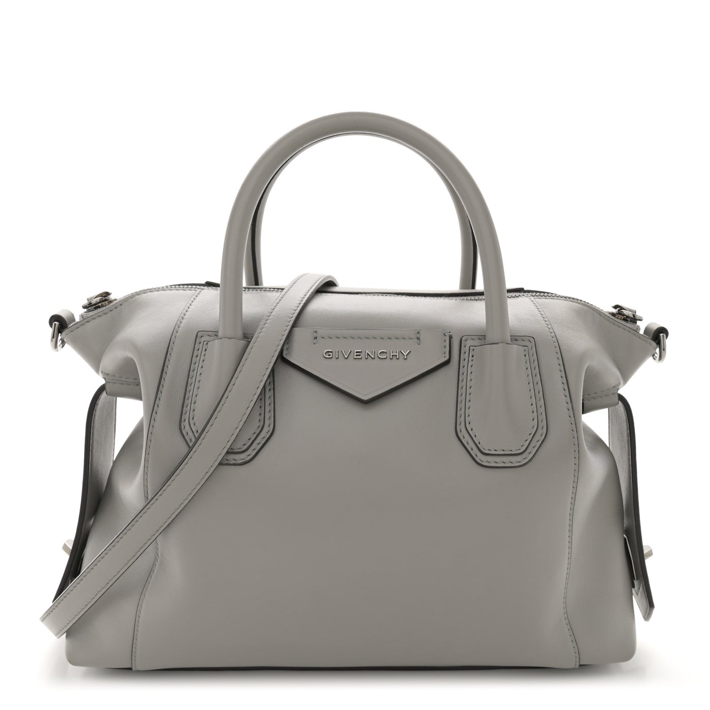 Calfskin Small Soft Antigona Pearl Grey