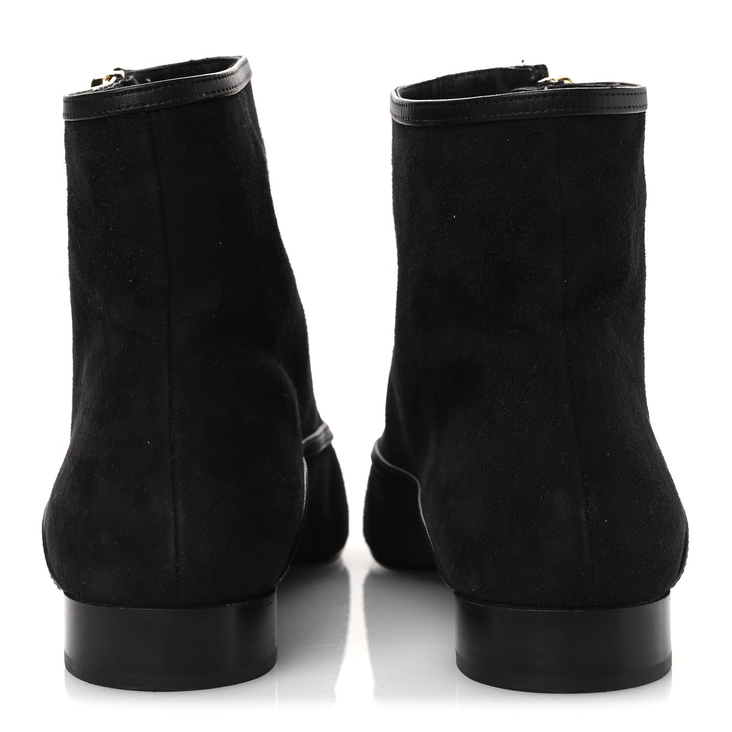 Chanel Suede Lambskin Patent Calfskin CC Cap Toe Ankle Boots 40 Black 6 of 12