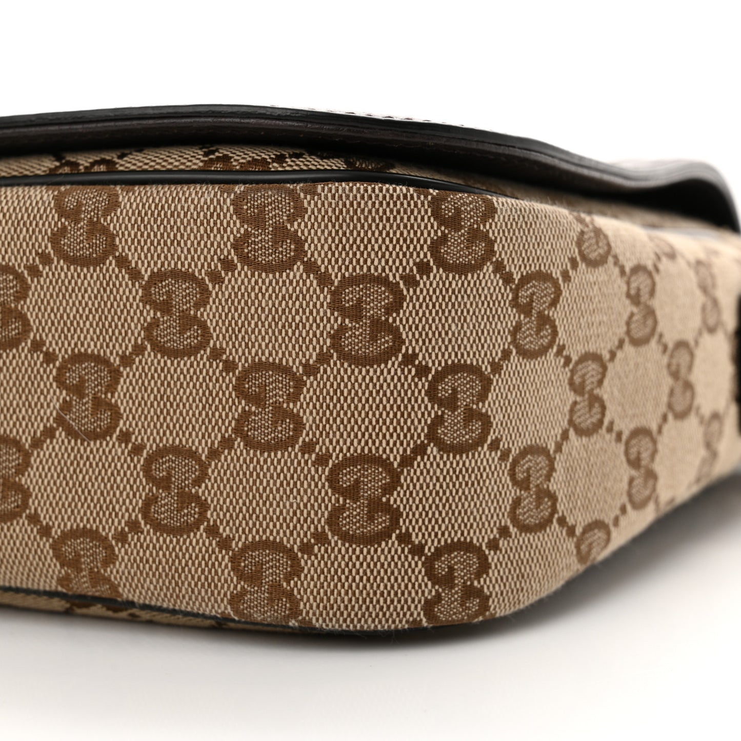 Monogram Flap Messenger Bag Beige Dark Brown