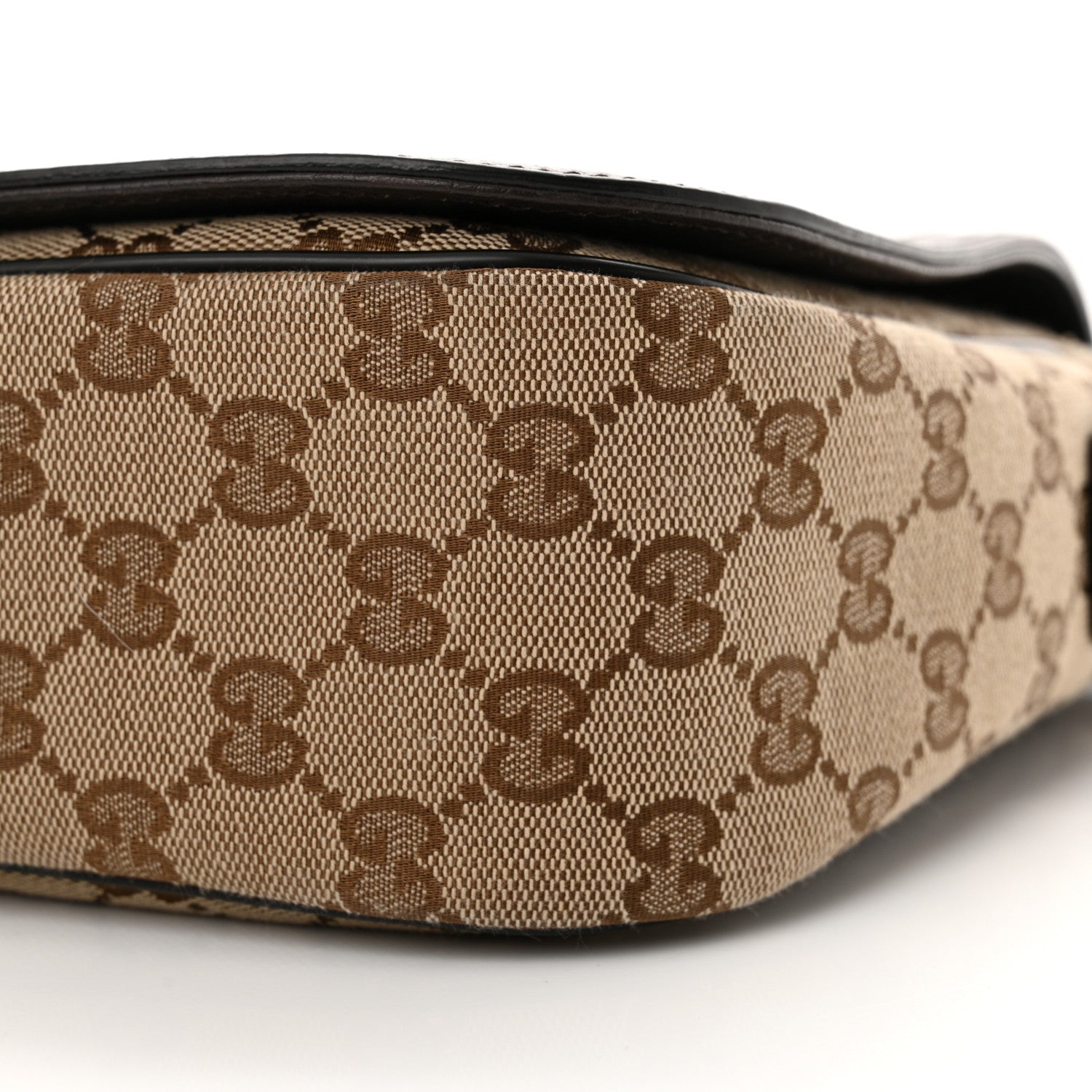 Gucci Monogram Flap Messenger Bag Beige Dark Brown 10 of 14