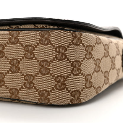 Gucci Monogram Flap Messenger Bag Beige Dark Brown 10 of 14