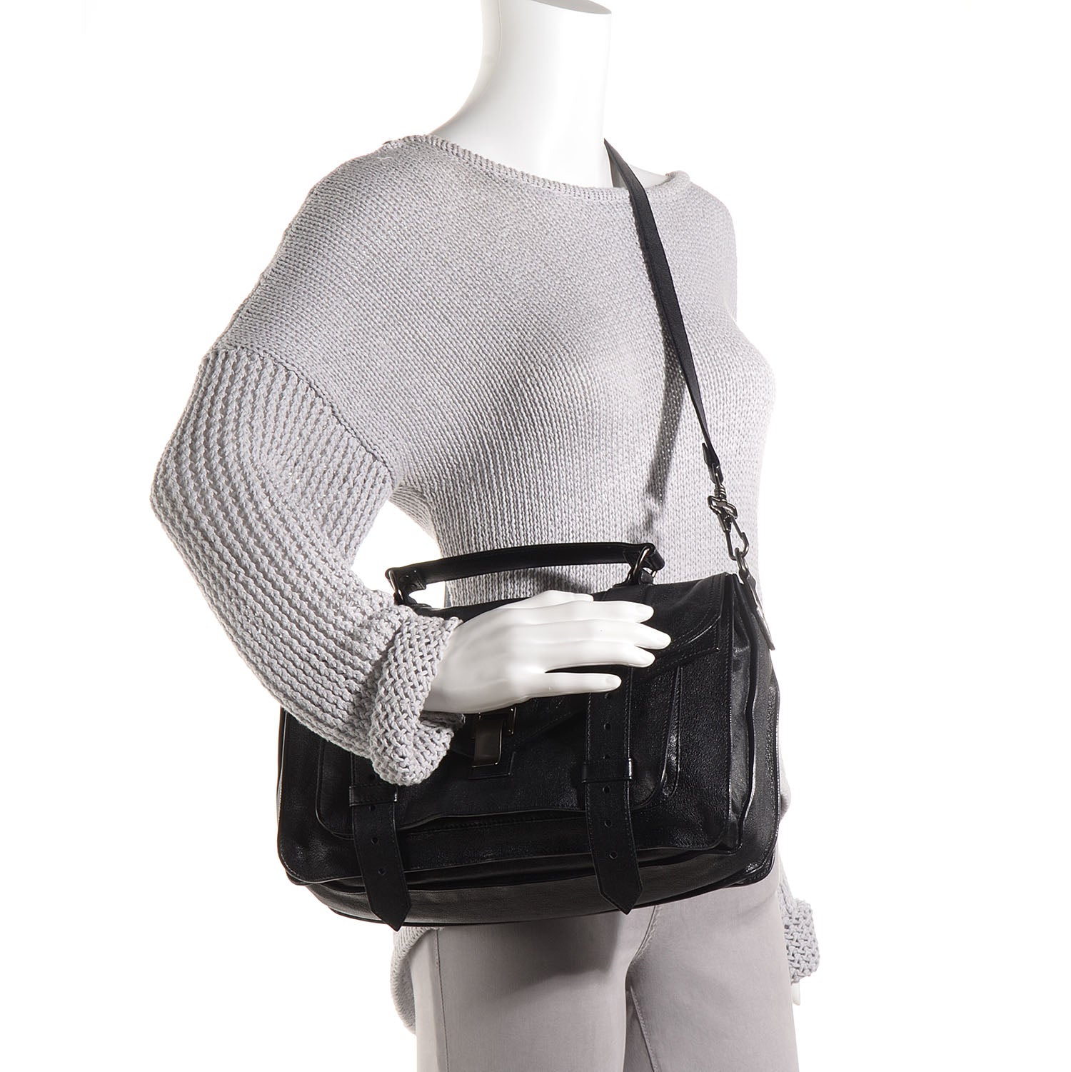 Proenza Schouler Lambskin PS1 Medium Satchel Black 2 of 13