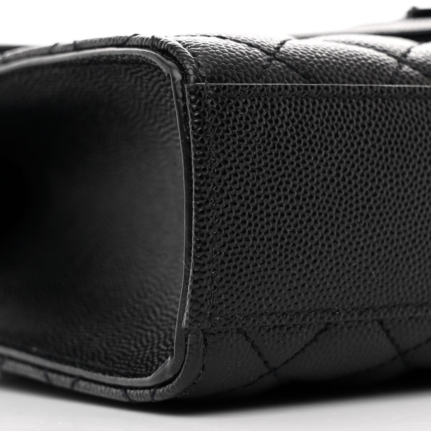 Grain De Poudre Textured Mixed Matelasse Triquilt Medium Monogram Monochrome Satchel Black